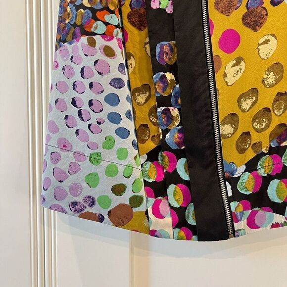 Anthropologie Ali Ro Women’s 4 100% Silk Multi Fabric Print Mini Dress Abstract - Picture 4 of 11